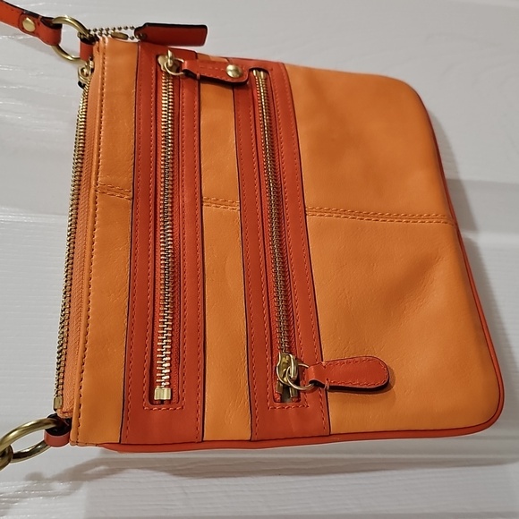 Coach Orange Colorblock Double Zipper Crossbody Bag - Picture 3 of 17